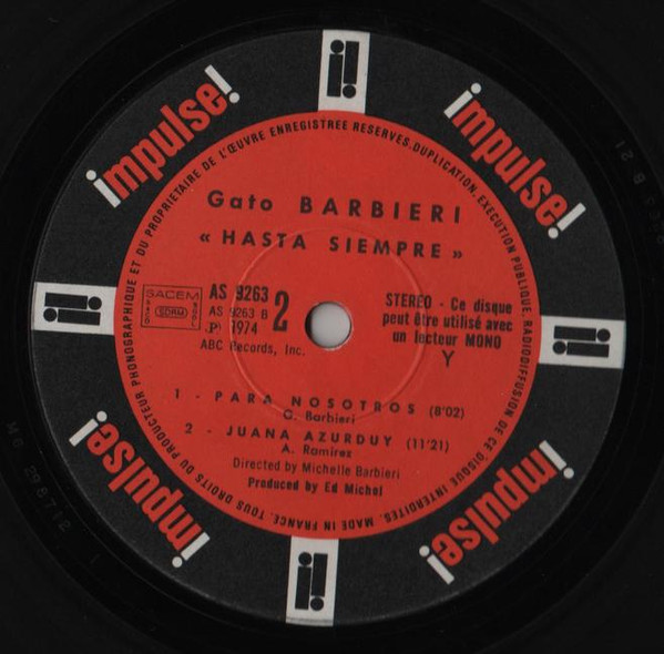 Gato Barbieri - Chapter Two: Hasta Siempre | Impulse! (AS 9263) - 3 Gato Barbieri - Chapter Two: Hasta Siempre | Impulse! (AS 9263) - 3