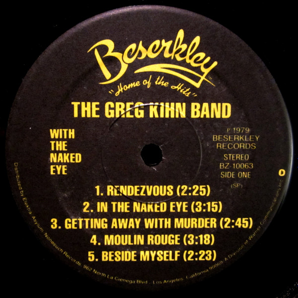 Greg Kihn Band - With The Naked Eye | Beserkley (BZ-10063) - 3 Greg Kihn Band - With The Naked Eye | Beserkley (BZ-10063) - 3