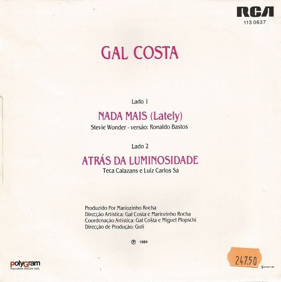 Gal Costa - Nada Mais | RCA (113 0637) - 2