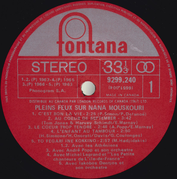 Nana Mouskouri - Pleins Feux Sur... | Fontana (6651.004) - 4
