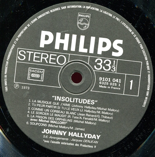 Johnny Hallyday - Insolitudes | Philips (9101 041) - 4