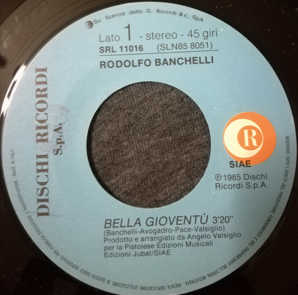 Rodolfo Banchelli - Bella Gioventù | Ricordi (SRL 11016) - 2 Rodolfo Banchelli - Bella Gioventù | Ricordi (SRL 11016) - 2