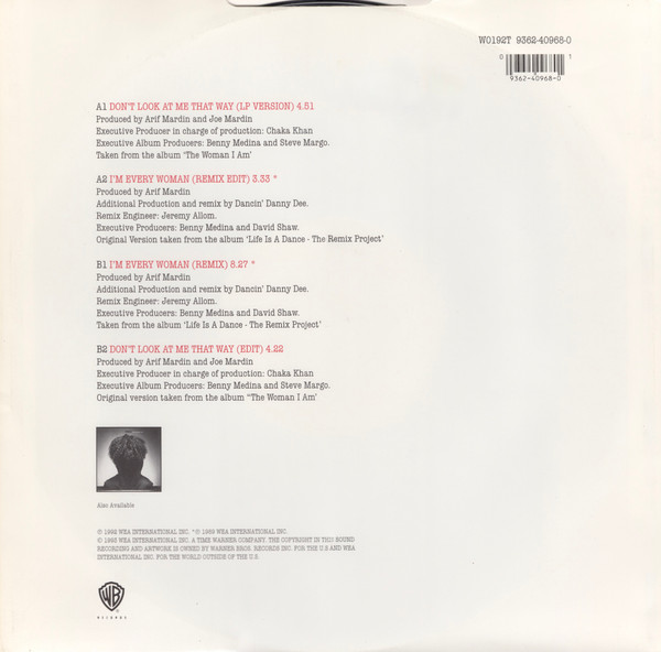 Chaka Khan - Don't Look At Me That Way / I'm Every Woman | Warner Bros. Records (W0192T) - 2 Chaka Khan - Don't Look At Me That Way / I'm Every Woman | Warner Bros. Records (W0192T) - 2
