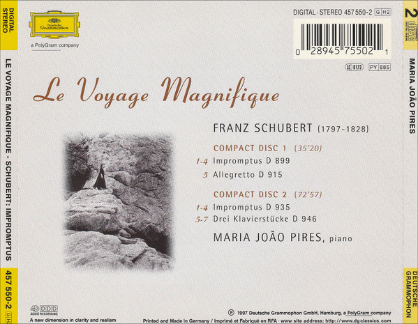 Maria-João Pires , Franz Schubert - Le Voyage Magnifique (Schubert • Impromptus) | Deutsche Grammophon (457 550-2) - 3 Maria-João Pires , Franz Schubert - Le Voyage Magnifique (Schubert • Impromptus) | Deutsche Grammophon (457 550-2) - 3