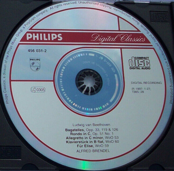 Ludwig Van Beethoven - Alfred Brendel - Bagatelles Op. 33, 119, 126; WoO 59 "Für Elise"; Rondo In C; Allegretto In C Minor; Klavierstück In B Flat | Philips (456 031-2) - 3