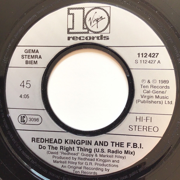 Redhead Kingpin And The FBI - Do The Right Thing (The Happiness Remix) | 10 Records (112 639) - 3