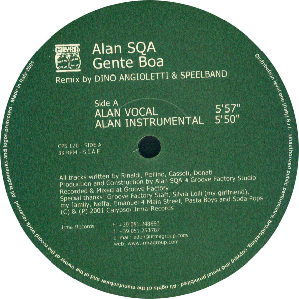 Alan SQA - Gente Boa | Calypso Records (CPS 120)