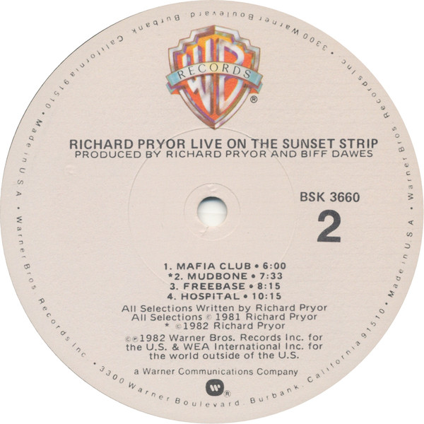 Richard Pryor - Live On The Sunset Strip | Warner Bros. Records (BSK 3660) - 4