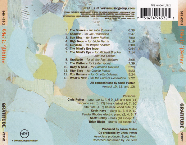 Chris Potter - Gratitude | Verve Records (549 433-2) - 3