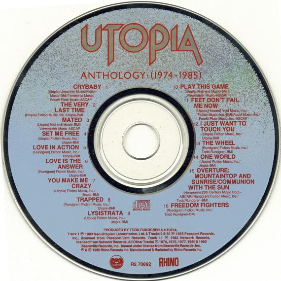 Utopia - Anthology (1974 - 1985) CD | Rhino Records (R2 70892) - 3