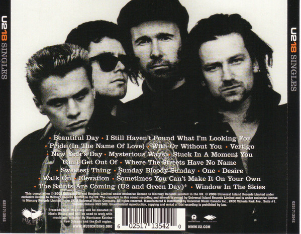 U2 - U218 Singles [CD] | Mercury (0251713542) - 2