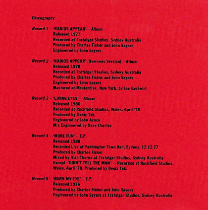 Radio Birdman - Under The Ashes CD | WEA (WEA 255991-2) - 3 Radio Birdman - Under The Ashes CD | WEA (WEA 255991-2) - 3