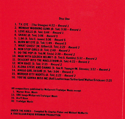 Radio Birdman - Under The Ashes CD | WEA (WEA 255991-2) - 4 Radio Birdman - Under The Ashes CD | WEA (WEA 255991-2) - 4