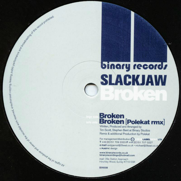 Slackjaw - Broken | Binary Records (BIN008) - main