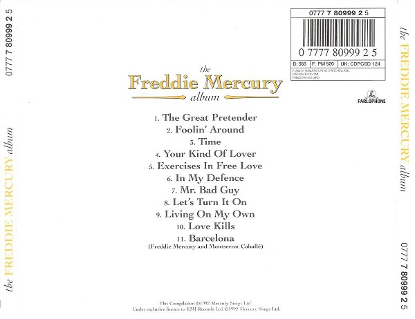Freddie Mercury - The Freddie Mercury Album | Parlophone (0777 7 80999 2 5) - 2 Freddie Mercury - The Freddie Mercury Album | Parlophone (0777 7 80999 2 5) - 2