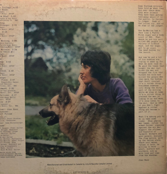 Joan Baez - Come From The Shadows | A&M Records (SP-4339) - 2 Joan Baez - Come From The Shadows | A&M Records (SP-4339) - 2