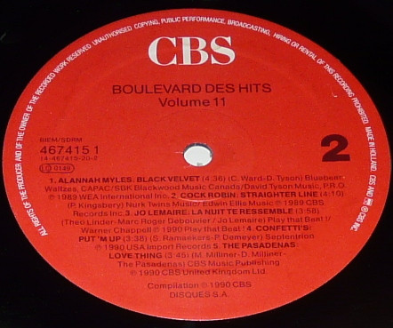 Various - Boulevard Des Hits Volume 11 | CBS (CBS 467415 1) - 4 Various - Boulevard Des Hits Volume 11 | CBS (CBS 467415 1) - 4