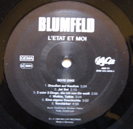 Blumfeld - L'Etat Et Moi | Big Cat (ABB 73) - 2