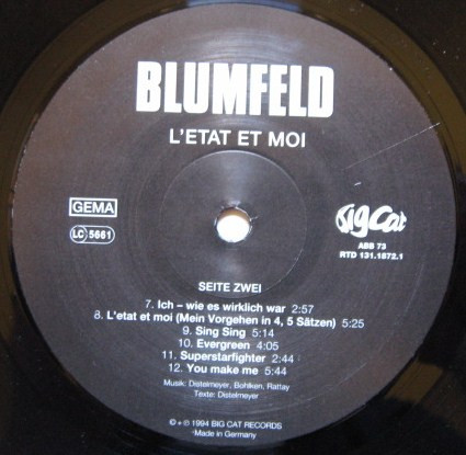 Blumfeld - L'Etat Et Moi | Big Cat (ABB 73) - 3