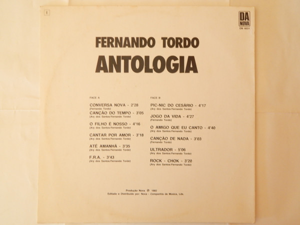 Fernando Tordo - Antologia | Da Nova (6031) - 2