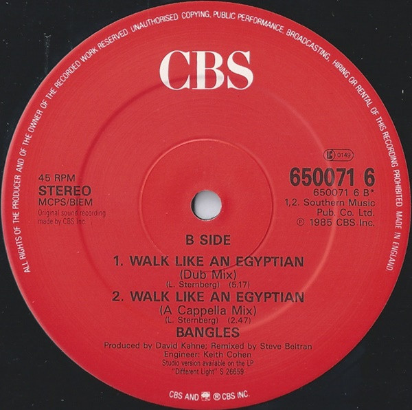 Bangles - Walk Like An Egyptian | CBS (650071-6) - 4