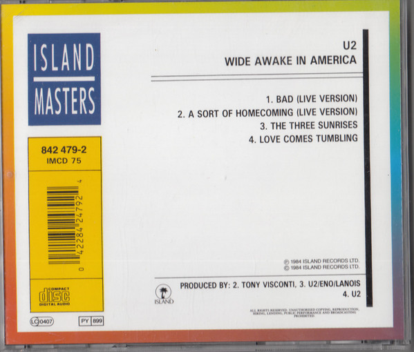 U2 - Wide Awake In America | Island Records (842 479-2) - 2