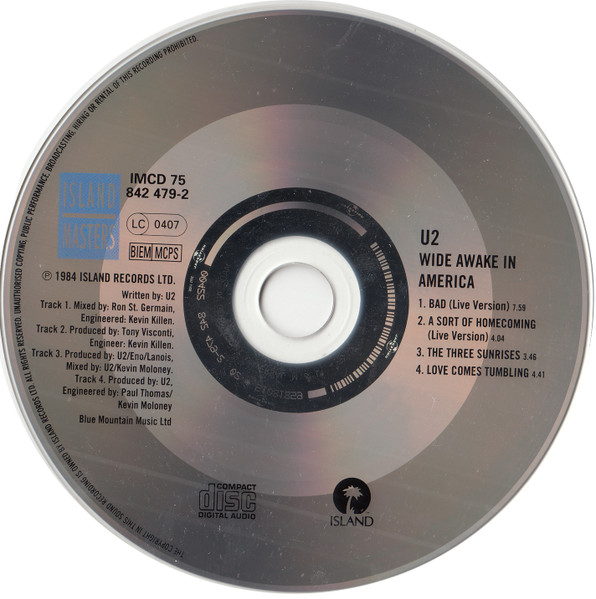 U2 - Wide Awake In America | Island Records (842 479-2) - 3