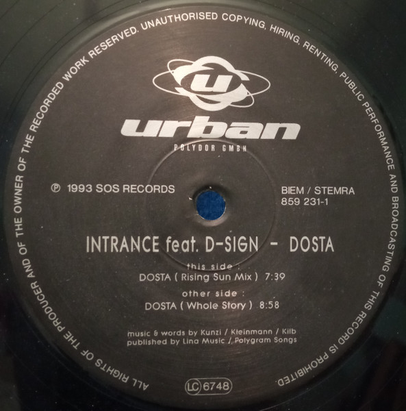 Intrance Feat. D-Sign - Dosta | Urban (859 231-1)