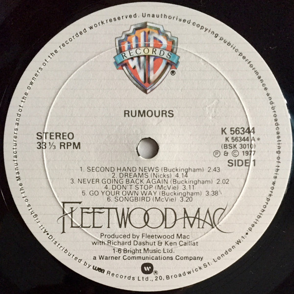 Fleetwood Mac - Rumours | Warner Bros. Records (K 56344) - 3