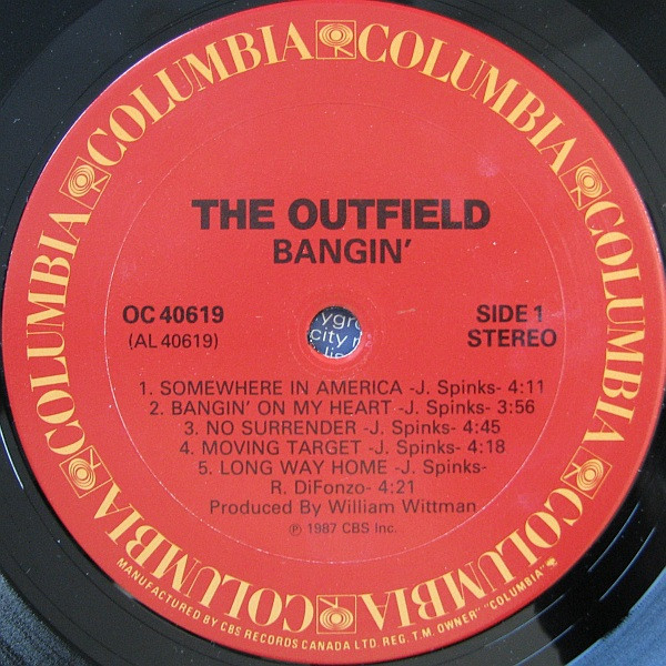 The Outfield - Bangin' | Columbia (OC 40619) - 3