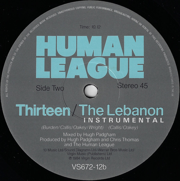 The Human League - The Lebanon | Virgin (VS 672-12) - 4