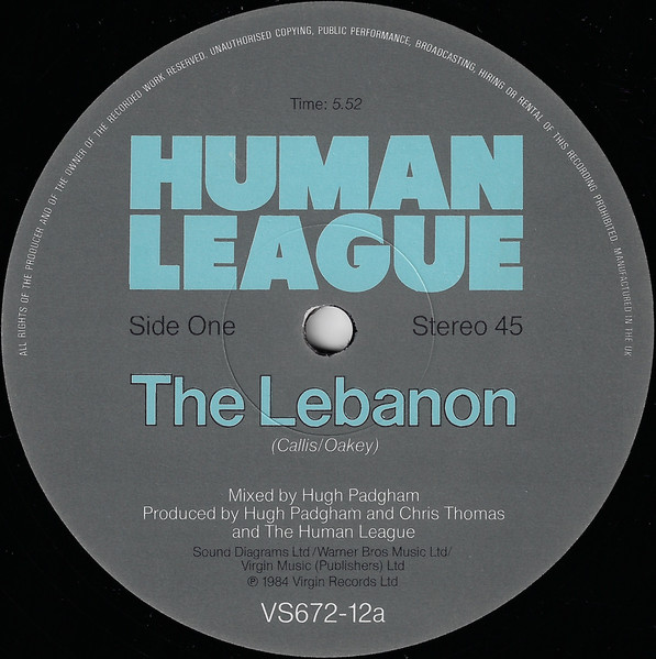 The Human League - The Lebanon | Virgin (VS 672-12) - 3