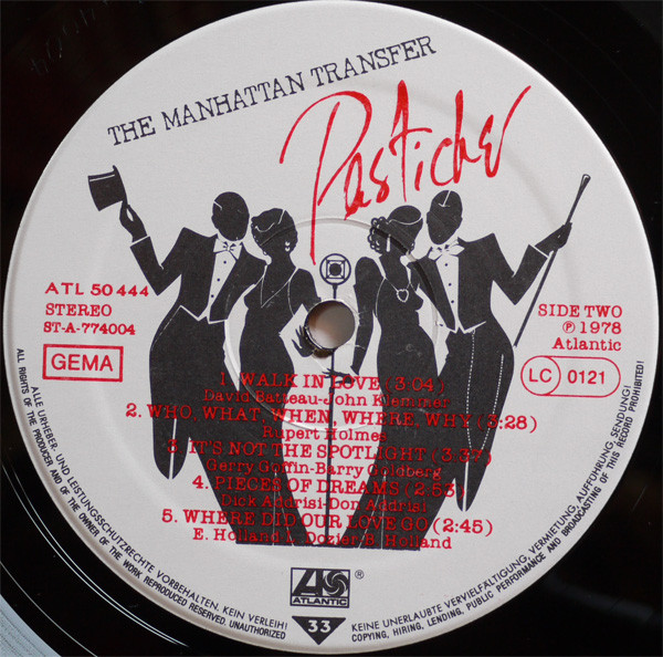 The Manhattan Transfer - Pastiche | Atlantic (ATL 50 444) - 4 The Manhattan Transfer - Pastiche | Atlantic (ATL 50 444) - 4