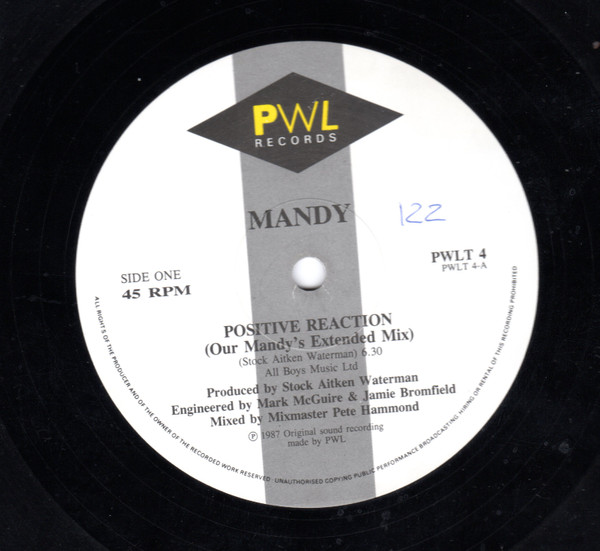 Mandy Smith - Positive Reaction | PWL Records (PWLT 4) - 2