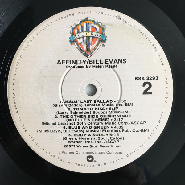 Bill Evans / Toots Thielemans - Affinity | Warner Bros. Records (BSK 3293) - 4