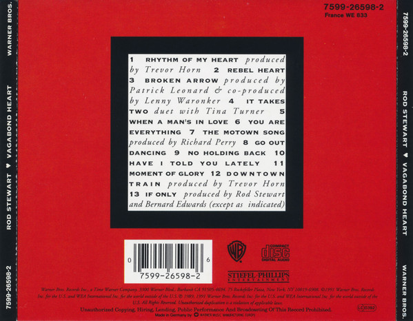 Rod Stewart - Vagabond Heart | Warner Bros. Records (7599-26598-2) - 2