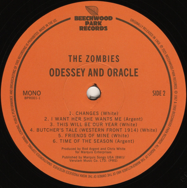 The Zombies - Odessey And Oracle - REMASTERED MONO | Beechwood Park Records (BPR001-1) - 5 The Zombies - Odessey And Oracle - REMASTERED MONO | Beechwood Park Records (BPR001-1) - 5