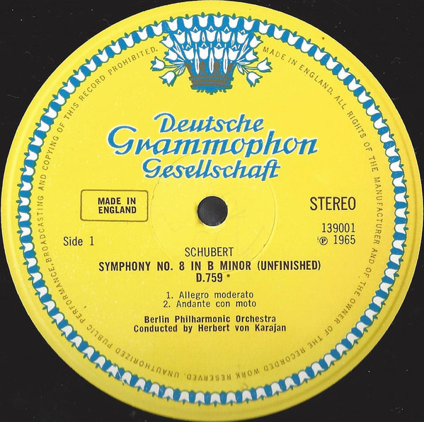Franz Schubert / Ludwig van Beethoven , Berliner Philharmoniker ∙ Herbert von Karajan - Symphony No. 8 "Unfinished" / Fidelio ∙ Leonore III ∙ Coriolan (Overtures) | Deutsche Grammophon (139 001) - 3 Franz Schubert / Ludwig van Beethoven , Berliner Philharmoniker ∙ Herbert von Karajan - Symphony No. 8 "Unfinished" / Fidelio ∙ Leonore III ∙ Coriolan (Overtures) | Deutsche Grammophon (139 001) - 3
