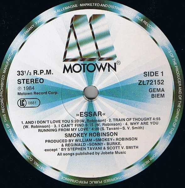 Smokey Robinson - Essar | Motown (ZL72152) - 3 Smokey Robinson - Essar | Motown (ZL72152) - 3