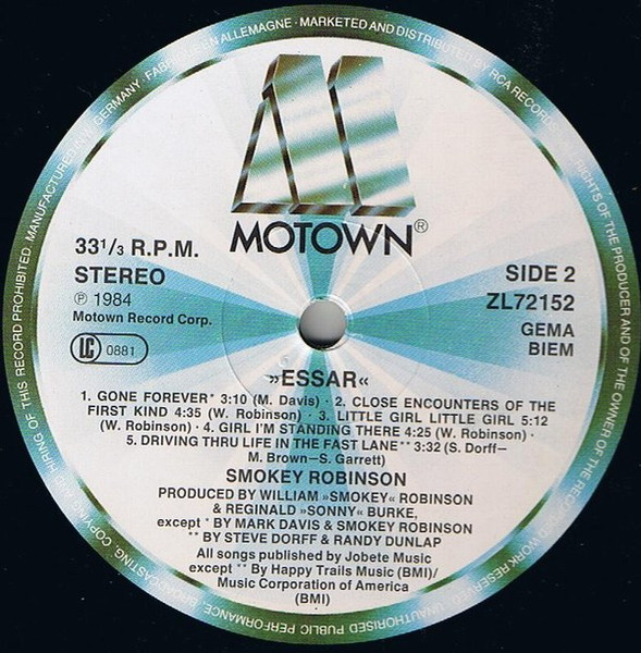 Smokey Robinson - Essar | Motown (ZL72152) - 4 Smokey Robinson - Essar | Motown (ZL72152) - 4