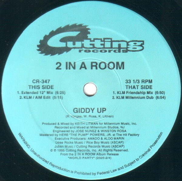2 In A Room - Giddy Up | Cutting Records (CR-347) - 3
