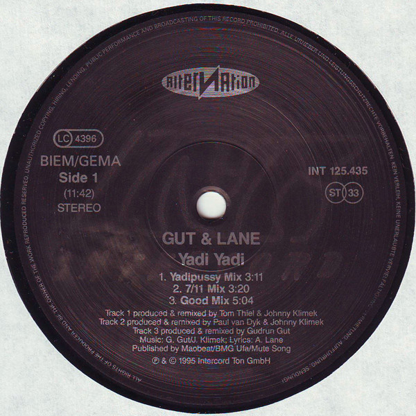 Gudrun Gut / Anita Lane - Yadi Yadi Remixes | Alternation (INT 125.435) - 3