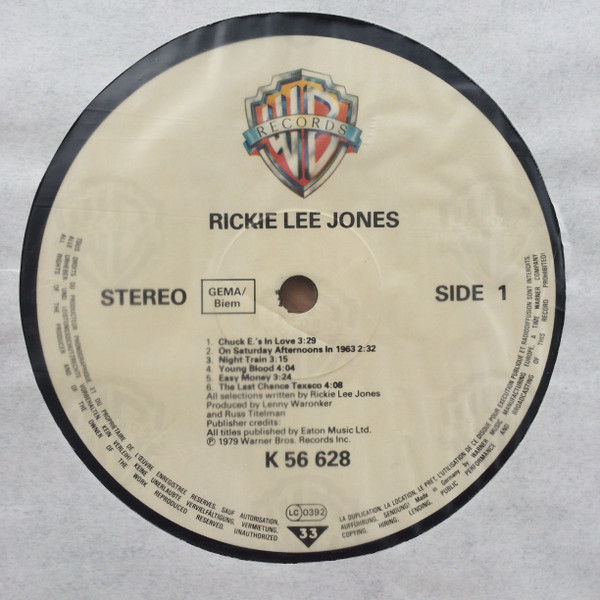 Rickie Lee Jones - Rickie Lee Jones | Warner Bros. Records (WB 56 628) - 4 Rickie Lee Jones - Rickie Lee Jones | Warner Bros. Records (WB 56 628) - 4