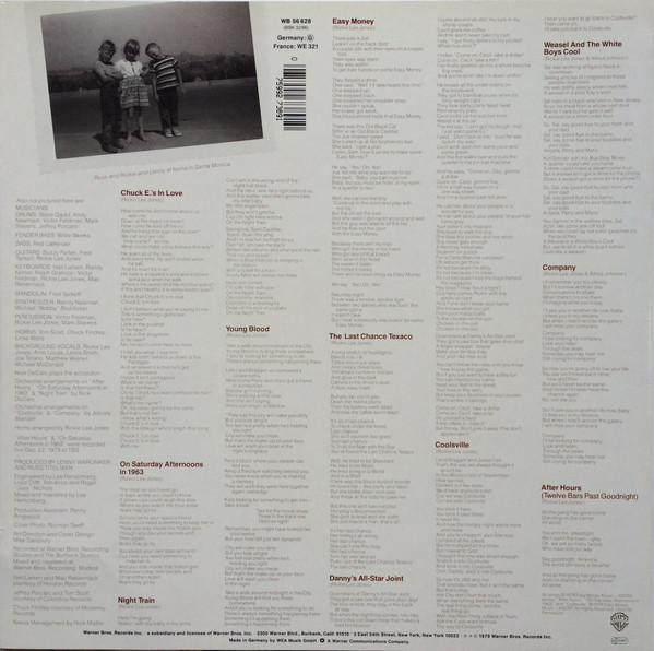Rickie Lee Jones - Rickie Lee Jones | Warner Bros. Records (WB 56 628) - 2 Rickie Lee Jones - Rickie Lee Jones | Warner Bros. Records (WB 56 628) - 2