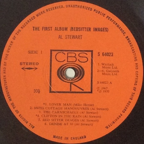 Al Stewart - The First Album (Bed-Sitter Images) | CBS (64023) - 3 Al Stewart - The First Album (Bed-Sitter Images) | CBS (64023) - 3