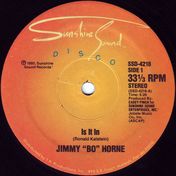 Jimmy "Bo" Horne - Is It In / I Wanna Go Home With You | Sunshine Sound Disco (SSD-4218) - 4 Jimmy "Bo" Horne - Is It In / I Wanna Go Home With You | Sunshine Sound Disco (SSD-4218) - 4