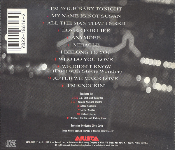 Whitney Houston - I'm Your Baby Tonight | Arista (ARCD-8616) - 2