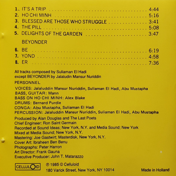 The Last Poets With Bernard Purdie - Delights Of The Garden | Celluloid (CELD 6136) - 3
