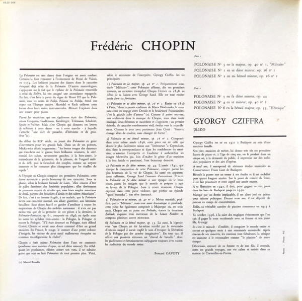 Frédéric Chopin – Gyorgy Cziffra - Les Six Grandes Polonaises | Philips (6515 006) - 3