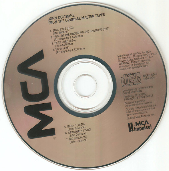 John Coltrane - From The Original Master Tapes | MCA Impulse! (MCAD-5541) - 3